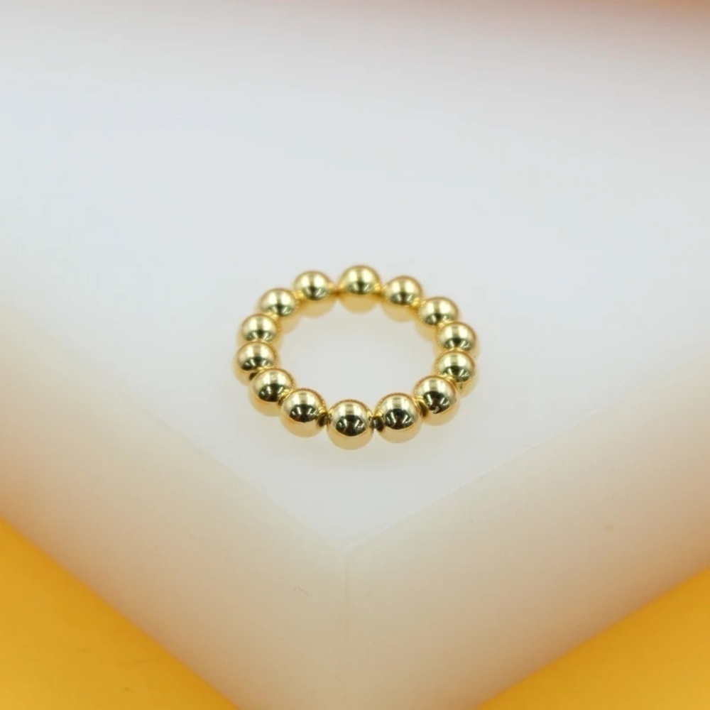 New 18K Gold Filled Beaded Ring Stackable‎ Handmade